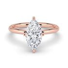 The Celeste Ring - Marquise Solitaire with Hidden Halo