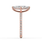 The Phoenix Ring - Marquise Solitaire with Hidden Halo & Pavé Band