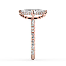 The Phoenix Ring - Marquise Solitaire with Hidden Halo & Pavé Band