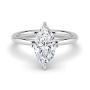 The Celeste Ring – Marquise Solitaire with Hidden Halo – The Jewel Concierge