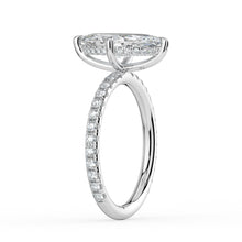 The Phoenix Ring - Marquise Solitaire with Hidden Halo & Pavé Band