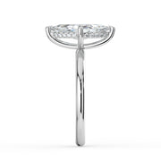 The Celeste Ring – Marquise Solitaire with Hidden Halo in 18K White Gold – The Jewel Concierge