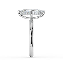 The Celeste Ring - Marquise Solitaire with Hidden Halo