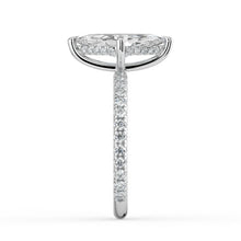 The Phoenix Ring - Marquise Solitaire with Hidden Halo & Pavé Band