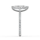 The Phoenix Ring — Marquise Solitaire with Hidden Halo & Pavé Band Lab-Grown Diamond Engagement Ring in White Gold | The Jewel Concierge