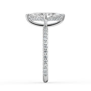 The Phoenix Ring — Marquise Solitaire with Hidden Halo & Pavé Band Lab-Grown Diamond Engagement Ring in White Gold | The Jewel Concierge