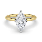 The Celeste Ring - Marquise Solitaire with Hidden Halo