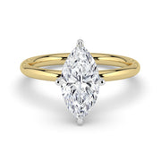 The Celeste Ring – Marquise Solitaire with Hidden Halo – The Jewel Concierge