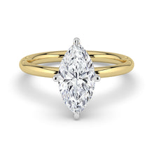 The Celeste Ring - Marquise Solitaire with Hidden Halo