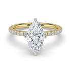 The Phoenix Ring - Marquise Solitaire with Hidden Halo & Pavé Band