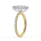 The Phoenix Ring - Marquise Solitaire with Hidden Halo & Pavé Band