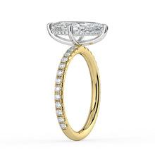 The Phoenix Ring - Marquise Solitaire with Hidden Halo & Pavé Band