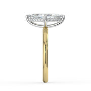 The Celeste Ring – Marquise Solitaire with Hidden Halo in Platinum – The Jewel Concierge