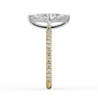 The Phoenix Ring — Marquise Solitaire with Hidden Halo & Pavé Band Lab-Grown Diamond Engagement Ring in Two-Tone Yellow and White Gold | The Jewel Concierge