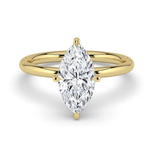 The Celeste Ring - Marquise Solitaire with Hidden Halo