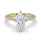 The Phoenix Ring - Marquise Solitaire with Hidden Halo & Pavé Band