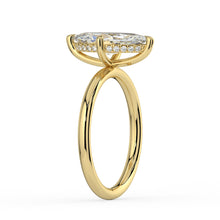 The Celeste Ring - Marquise Solitaire with Hidden Halo