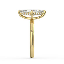The Celeste Ring - Marquise Solitaire with Hidden Halo