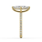 The Phoenix Ring - Marquise Solitaire with Hidden Halo & Pavé Band
