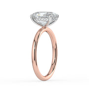 The Celeste Ring — Oval Solitaire with Hidden Halo Lab-Grown Diamond Engagement Ring in Two-Tone Rose and White Gold | The Jewel Concierge