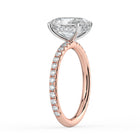 The Phoenix Ring - Oval Solitaire with Hidden Halo & Pavé Band