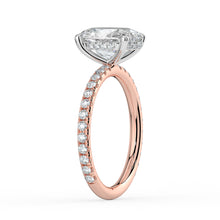 The Phoenix Ring - Oval Solitaire with Hidden Halo & Pavé Band