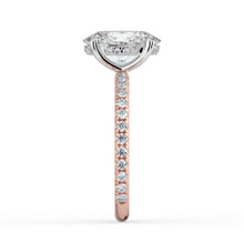 The Phoenix Ring - Oval Solitaire with Hidden Halo & Pavé Band