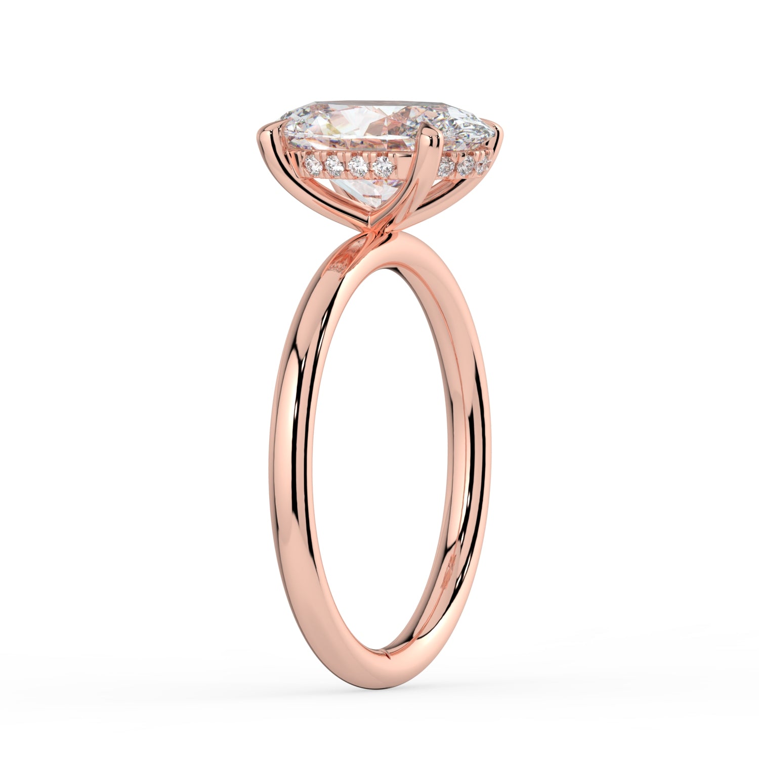 The Celeste Ring - 2.00 ct. Oval Solitaire with Hidden Halo