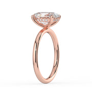 The Celeste Ring — Oval Solitaire with Hidden Halo Lab-Grown Diamond Engagement Ring in Rose Gold | The Jewel Concierge