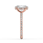 The Phoenix Ring - Oval Solitaire with Hidden Halo & Pavé Band