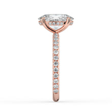 The Phoenix Ring - Oval Solitaire with Hidden Halo & Pavé Band