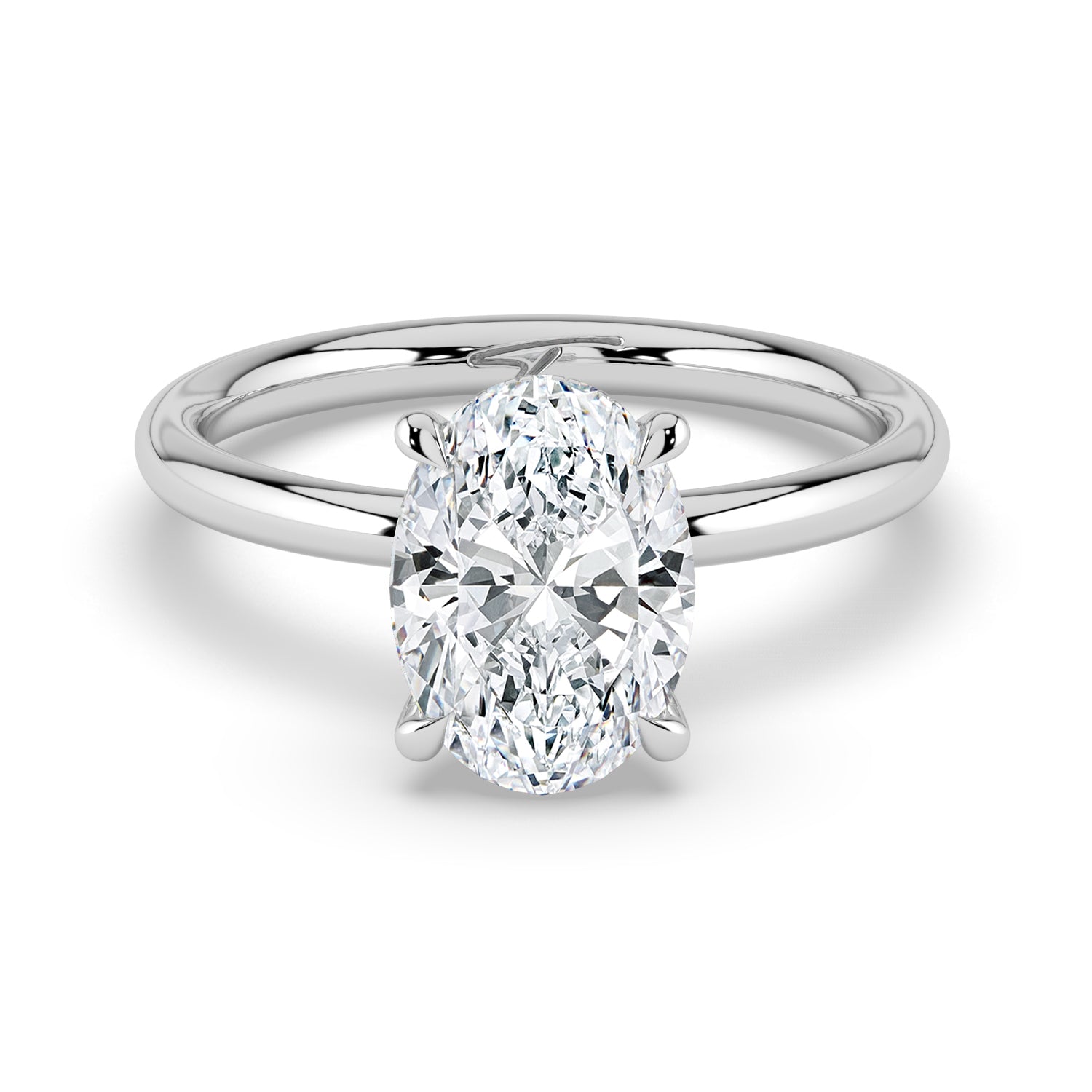 The Celeste Ring - 2.00 ct. Oval Solitaire with Hidden Halo