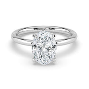 The Celeste Ring — Oval Solitaire with Hidden Halo Lab-Grown Diamond Engagement Ring in White Gold | The Jewel Concierge