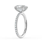 The Phoenix Ring - Oval Solitaire with Hidden Halo & Pavé Band