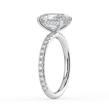 The Phoenix Ring - Oval Solitaire with Hidden Halo & Pavé Band