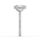 The Phoenix Ring - Oval Solitaire with Hidden Halo & Pavé Band