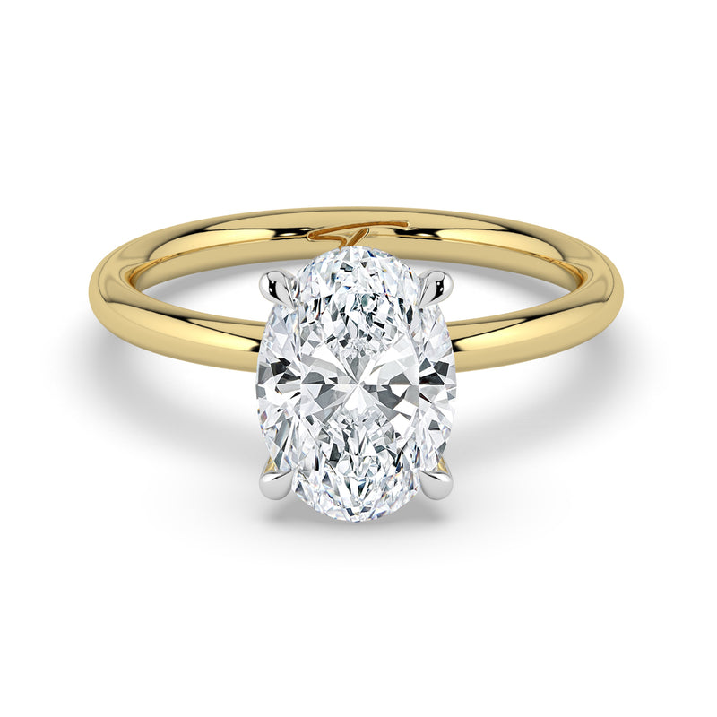 The Celeste Ring – Oval Solitaire with Hidden Halo – The Jewel Concierge