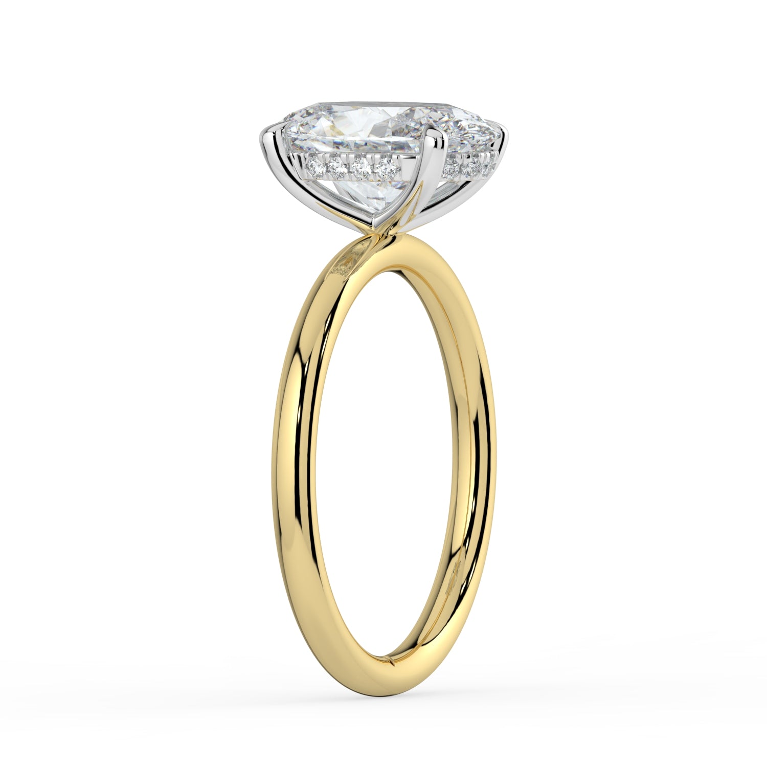 The Celeste Ring - 2.51 ct. Oval Solitaire with Hidden Halo