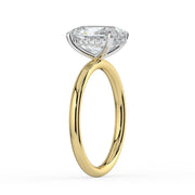 The Celeste Ring — 2.51 ct. Oval Solitaire with Hidden Halo Lab-Grown Diamond Engagement Ring in Two-Tone Yellow and White Gold | The Jewel Concierge