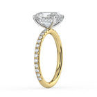 The Phoenix Ring - Oval Solitaire with Hidden Halo & Pavé Band
