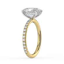 The Phoenix Ring - Oval Solitaire with Hidden Halo & Pavé Band