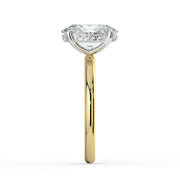 The Celeste Ring — 2.51 ct. Oval Solitaire with Hidden Halo Lab-Grown Diamond Engagement Ring in Two-Tone Yellow and White Gold | The Jewel Concierge