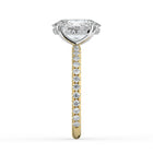 The Phoenix Ring - Oval Solitaire with Hidden Halo & Pavé Band