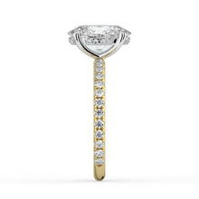 The Phoenix Ring - Oval Solitaire with Hidden Halo & Pavé Band