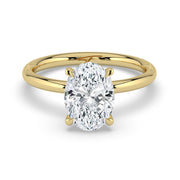 The Celeste Ring — Oval Solitaire with Hidden Halo Lab-Grown Diamond Engagement Ring in Yellow Gold | The Jewel Concierge