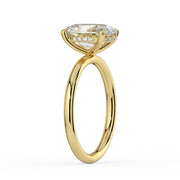 The Celeste Ring — Oval Solitaire with Hidden Halo Lab-Grown Diamond Engagement Ring in Yellow Gold | The Jewel Concierge