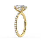 The Phoenix Ring - Oval Solitaire with Hidden Halo & Pavé Band
