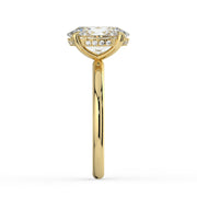 The Celeste Ring — Oval Solitaire with Hidden Halo Lab-Grown Diamond Engagement Ring in Yellow Gold | The Jewel Concierge