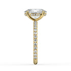 The Phoenix Ring - Oval Solitaire with Hidden Halo & Pavé Band