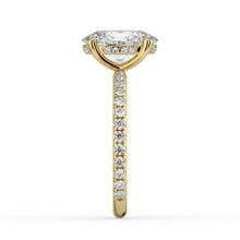 The Phoenix Ring - Oval Solitaire with Hidden Halo & Pavé Band